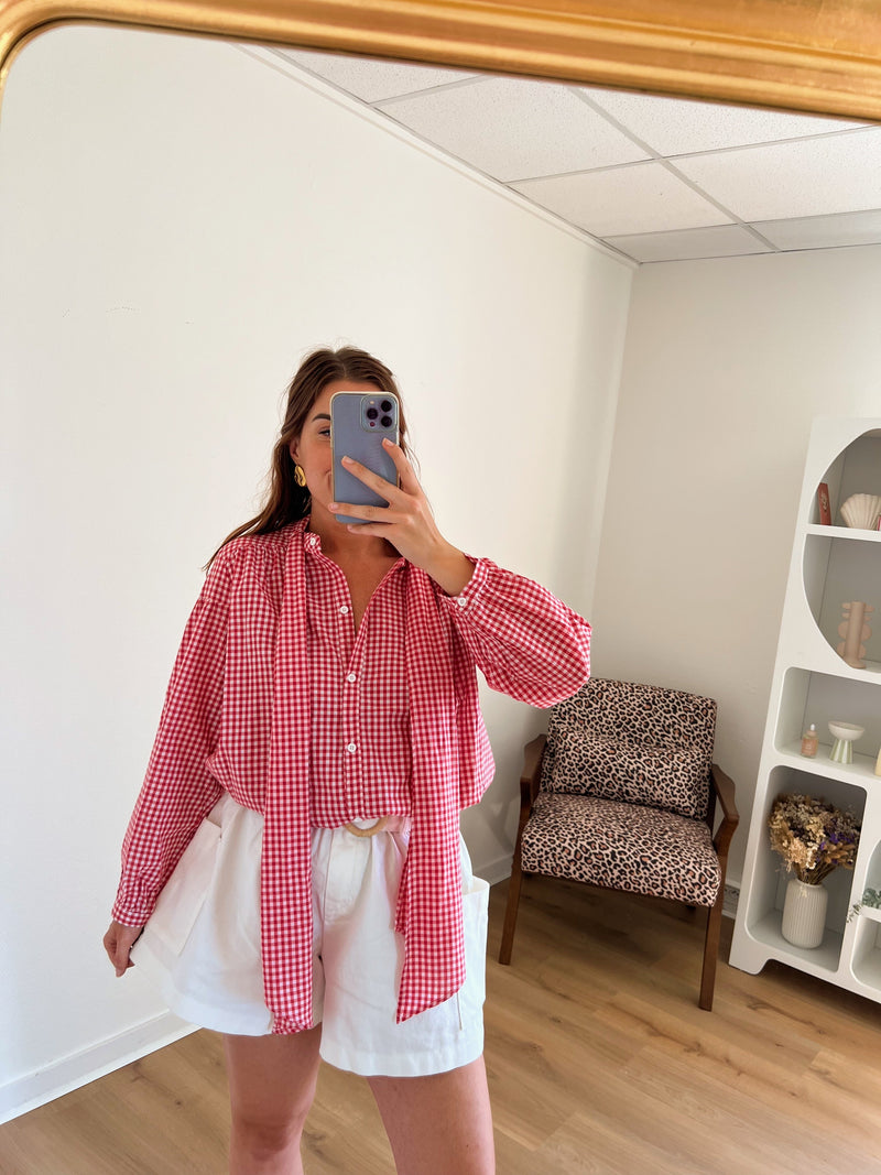 Blouse Vichy Rouge Alice