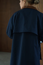 Romy Navy Mid-Long Jacket
