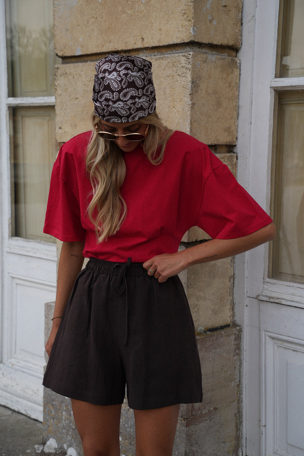 T-Shirt Sfiancata Albane - Rosso