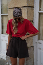 T-Shirt Sfiancata Albane - Rosso