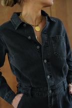 Charly Denim Jumpsuit Black
