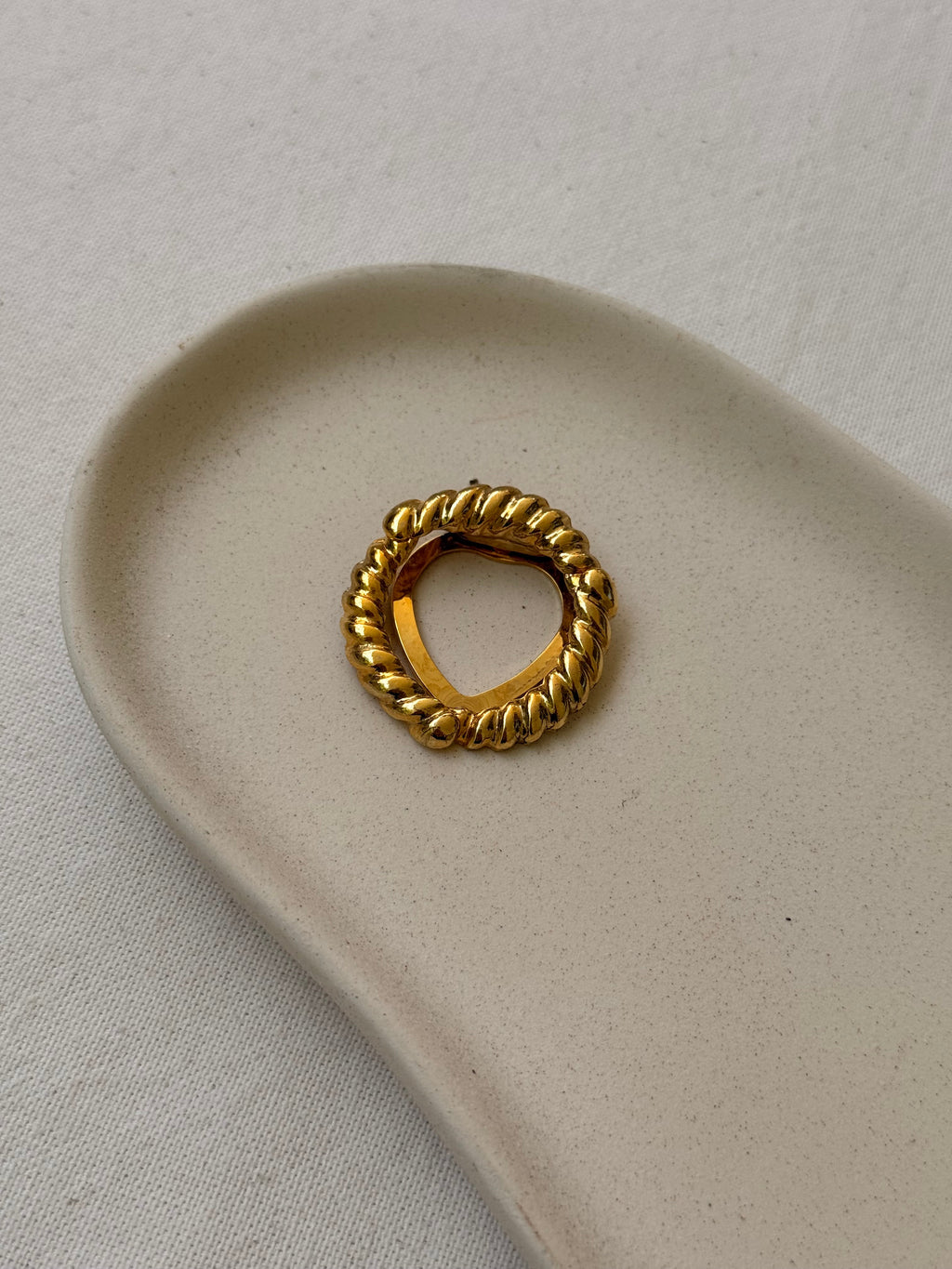 Anillo De Pañuelo Vintage - Diseño Trenzado Dorado