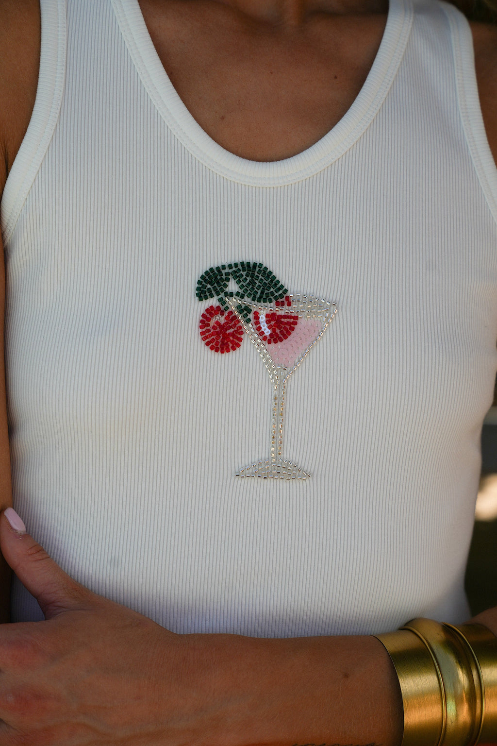 Top Sequins Yara - Blanc