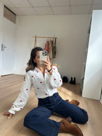 Victoire heart blouse in cotton gauze
