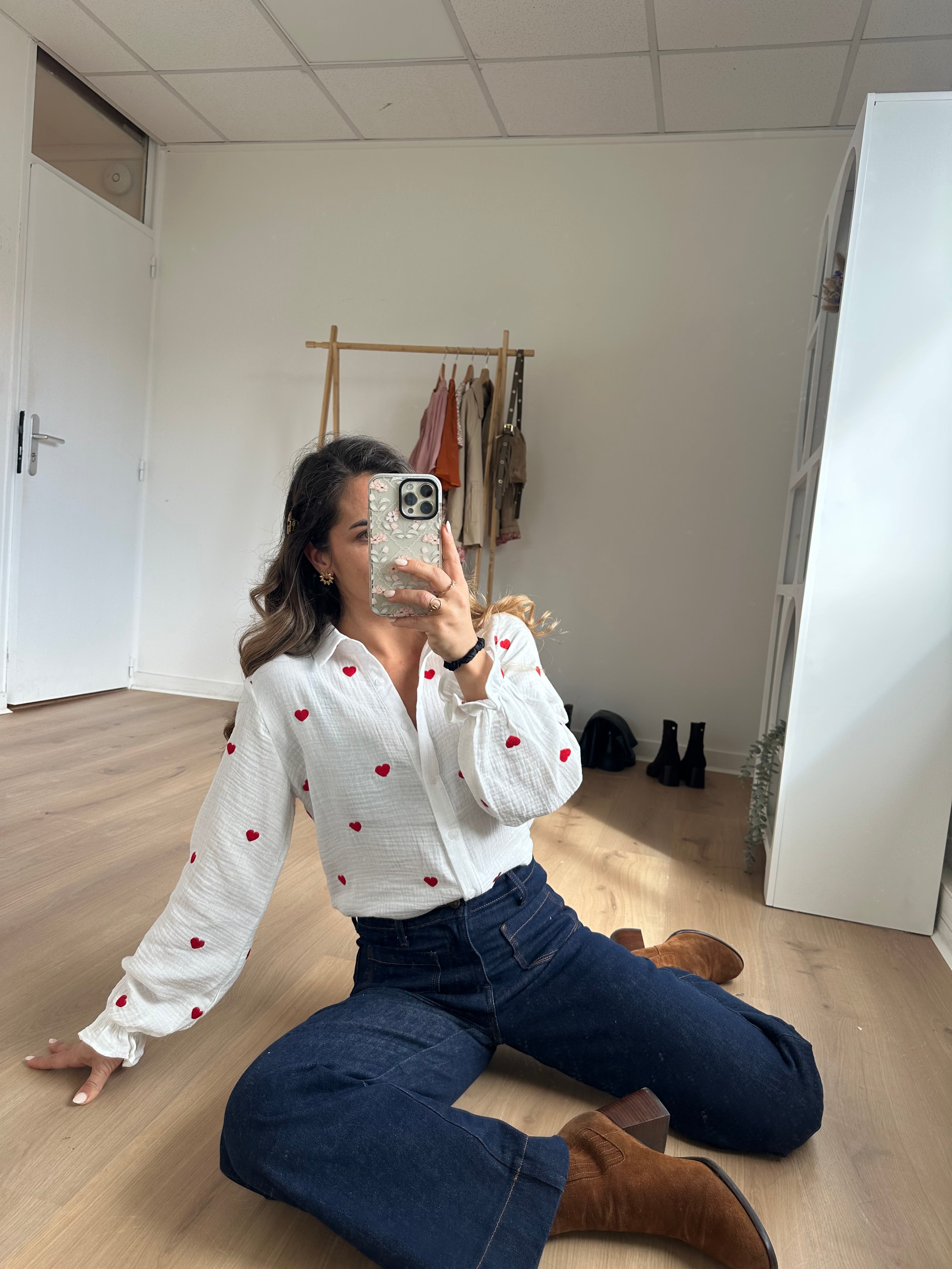 Victoire heart blouse in cotton gauze