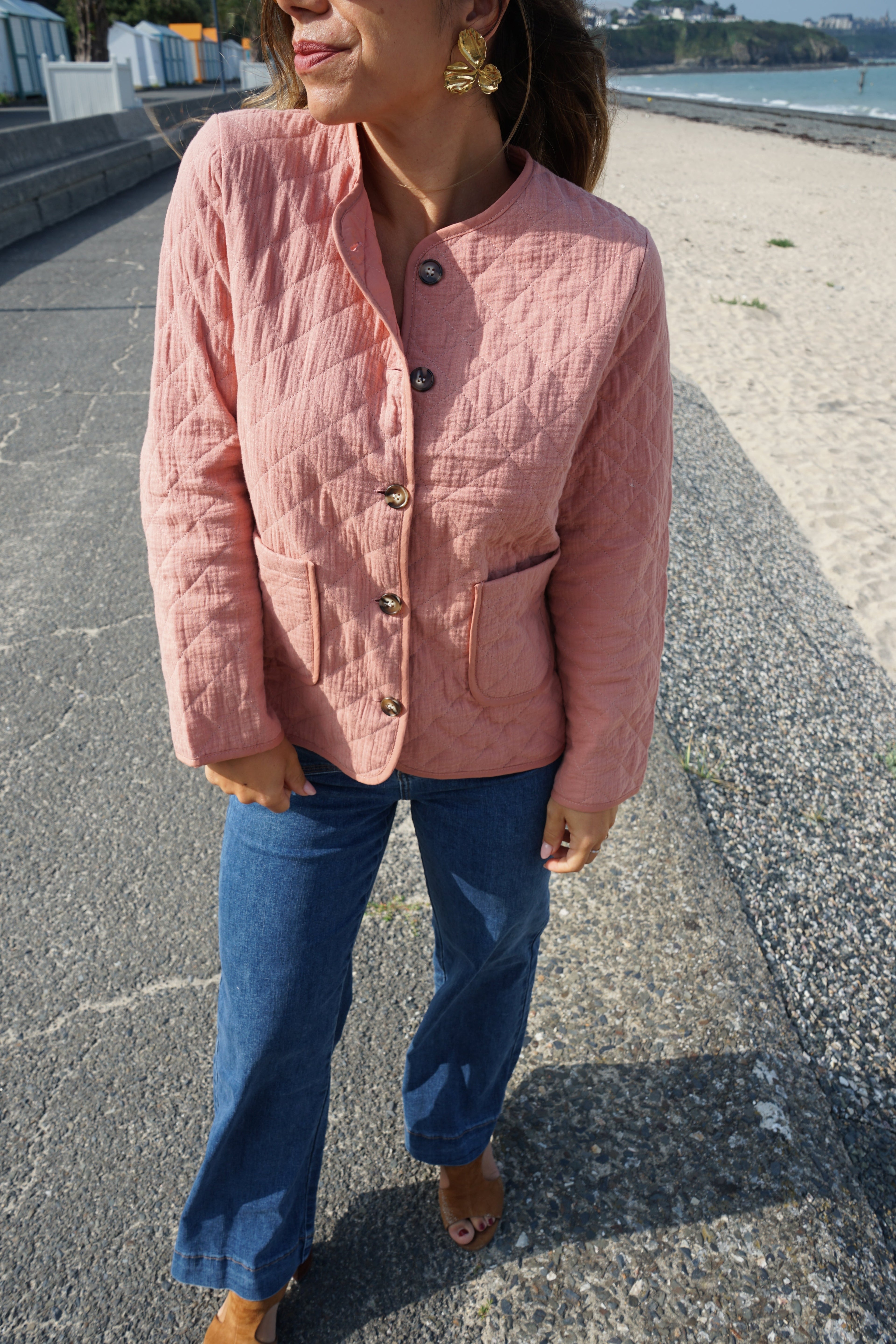 Pink Quilted Jacket