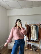 Honorine Heather Pink Cardigan