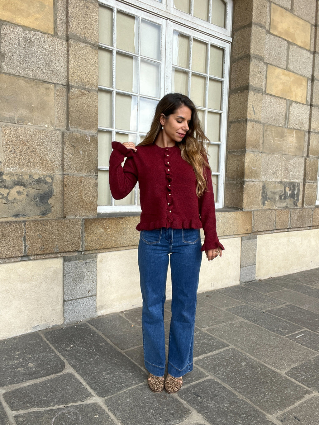 Maxine Burgundy Cardigan