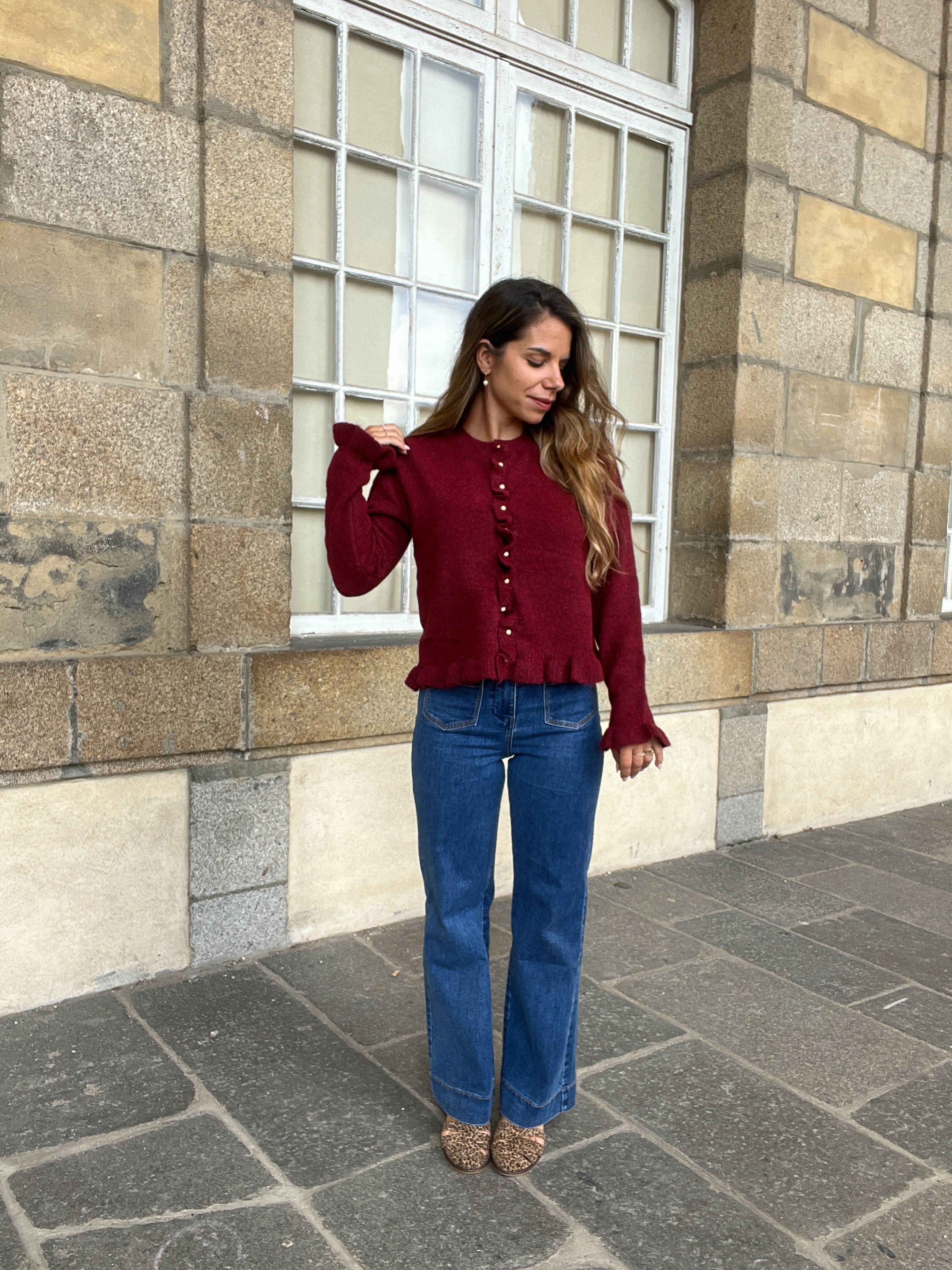 Maxine Burgundy Cardigan