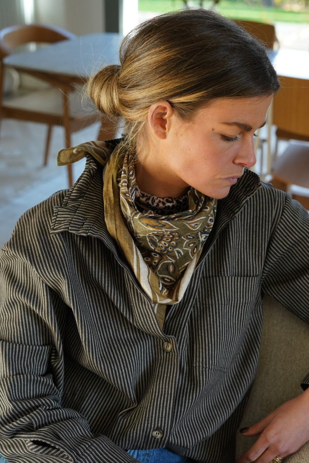 Tom Scarf Khaki Pattern