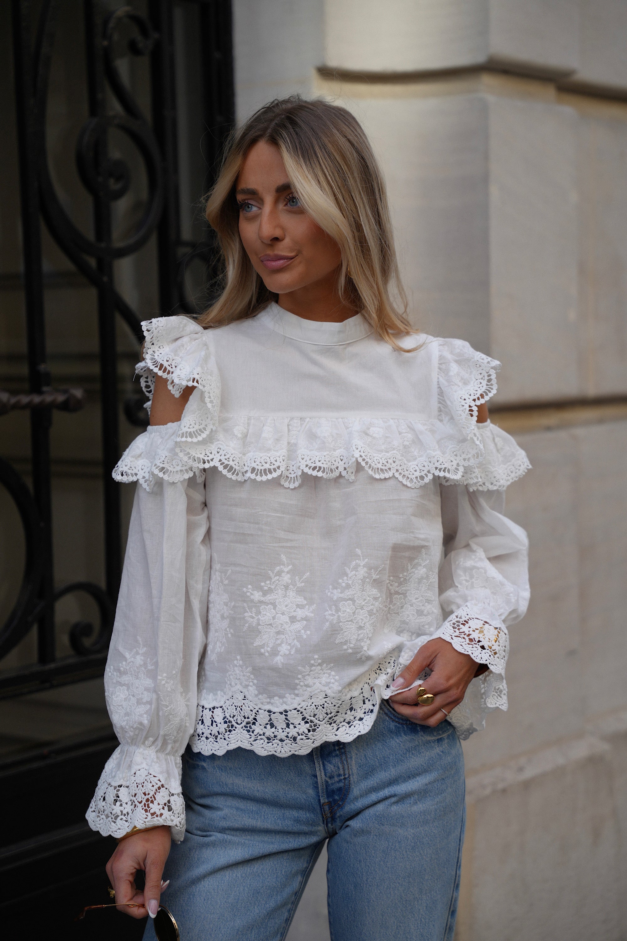Blouse Brodée Joanna - Blanche