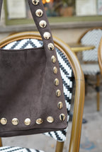 Chocolate Clou Suede Bag