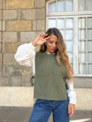 Pull Sans Manches À Nœuds Kaki Valentine