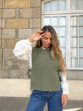 Pull sans manches à noeuds kaki Valentine