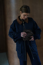 Romy Navy Mid-Long Jacket