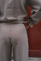Eugene Check Trousers Ecru/Bordeaux