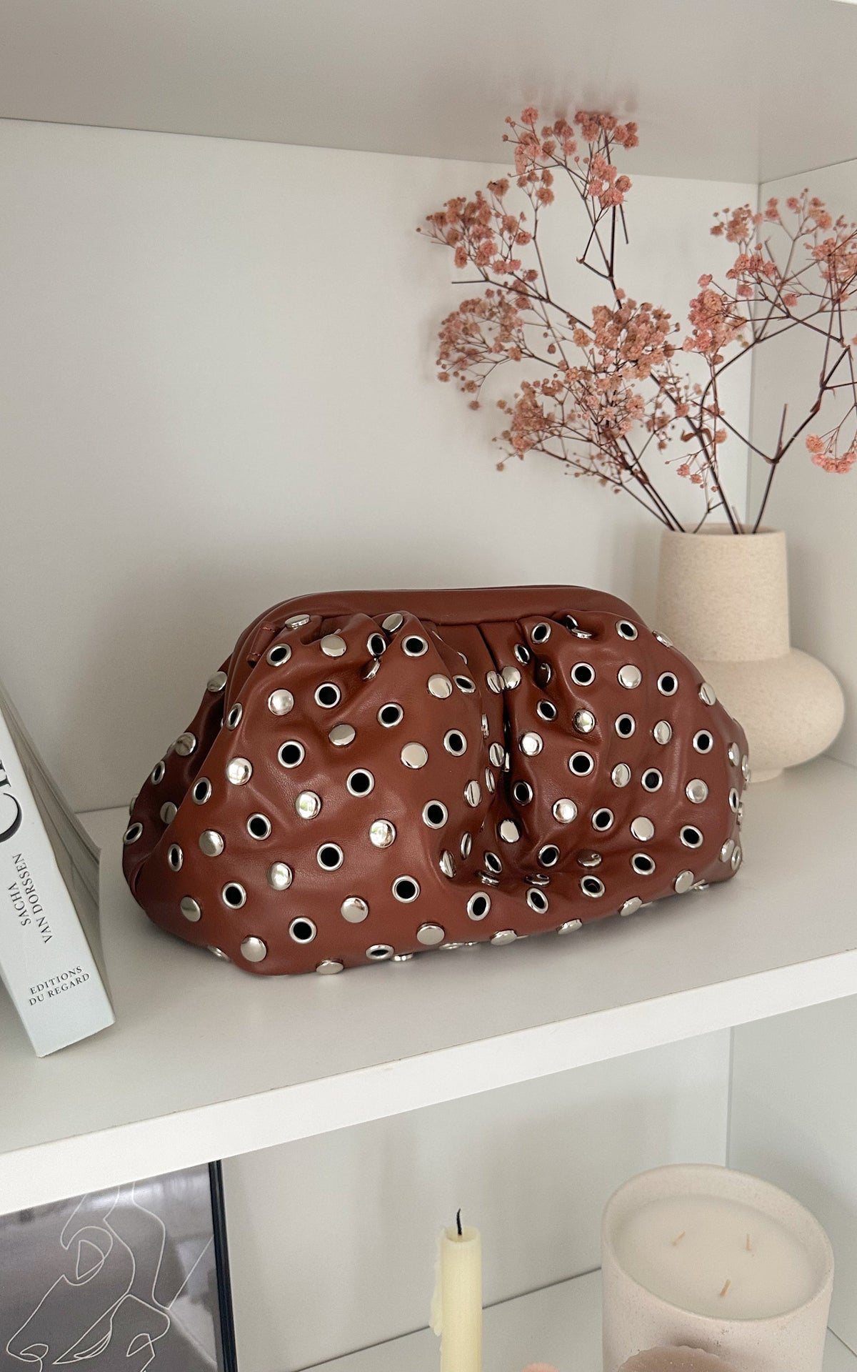 Icaro Studded Bag - Brown