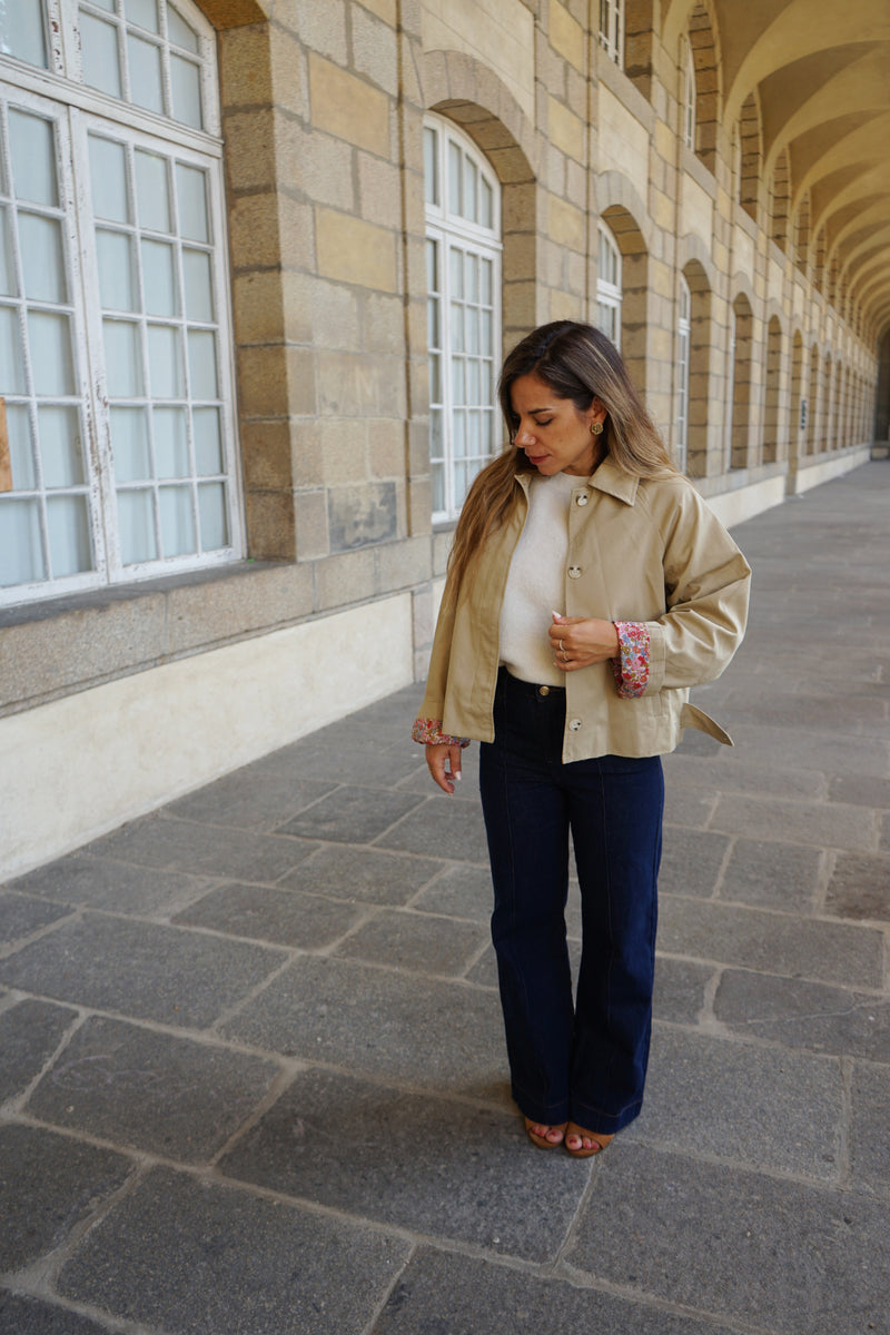 Edith Beige Cotton Liberty Trench Jacket