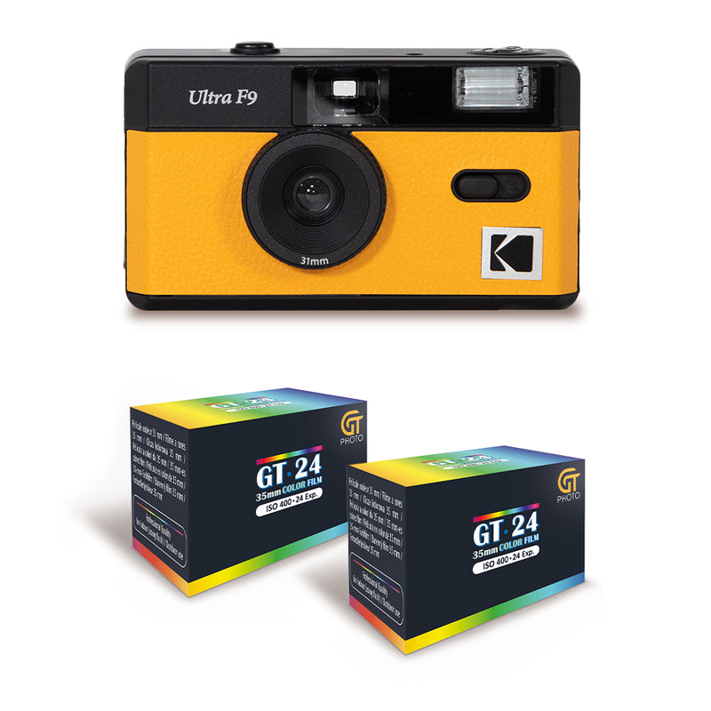 Film Camera - ULTRA F9 - Yellow - 2 Free Color Films - Kodak