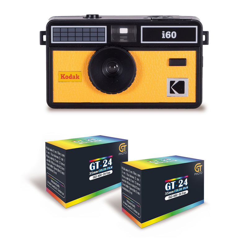 Cámara de película - I60 - Negro y amarillo - 2 películas en color gratis - Kodak