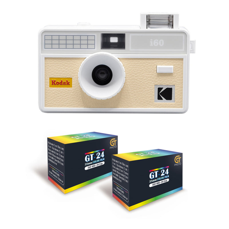 Appareil Photo Argentique - I60 - Blanc & Beige - 2 Pellicules Couleur Offertes - Kodak