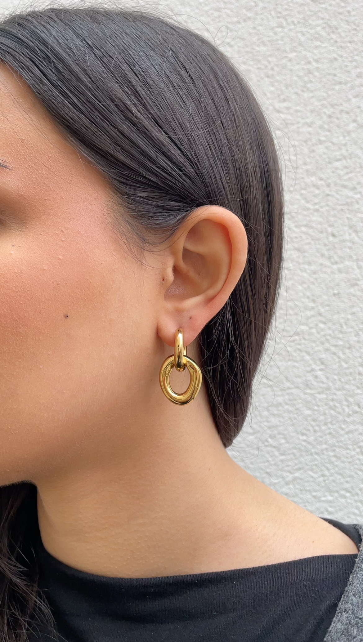 Boucles D'Oreilles Oval X Hoops