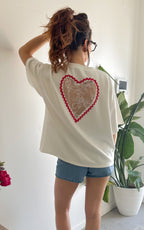 Perugia Heart T-Shirt - White and Red