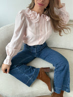 Blusa marrón rosa suave