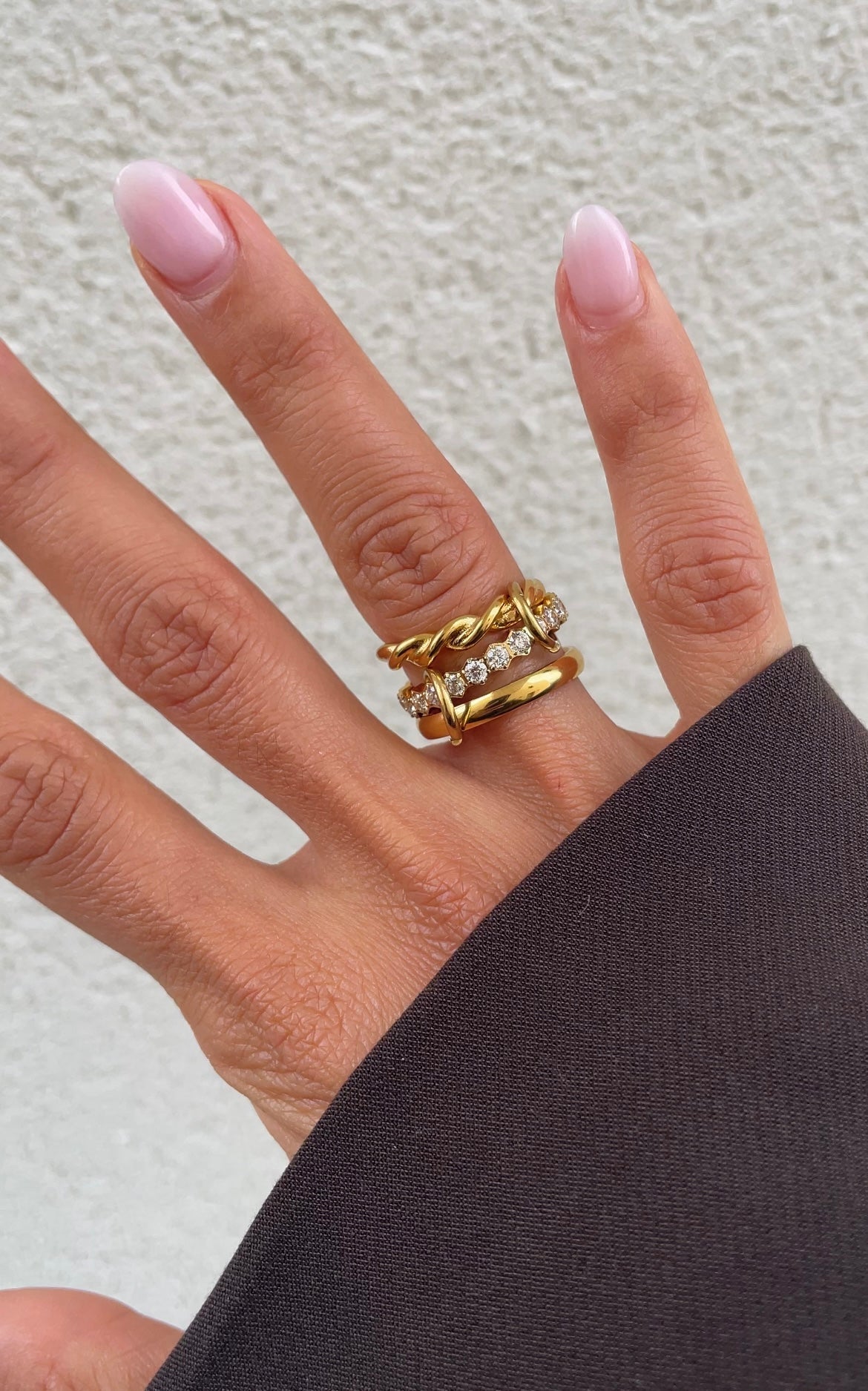Anello couture intrecciato