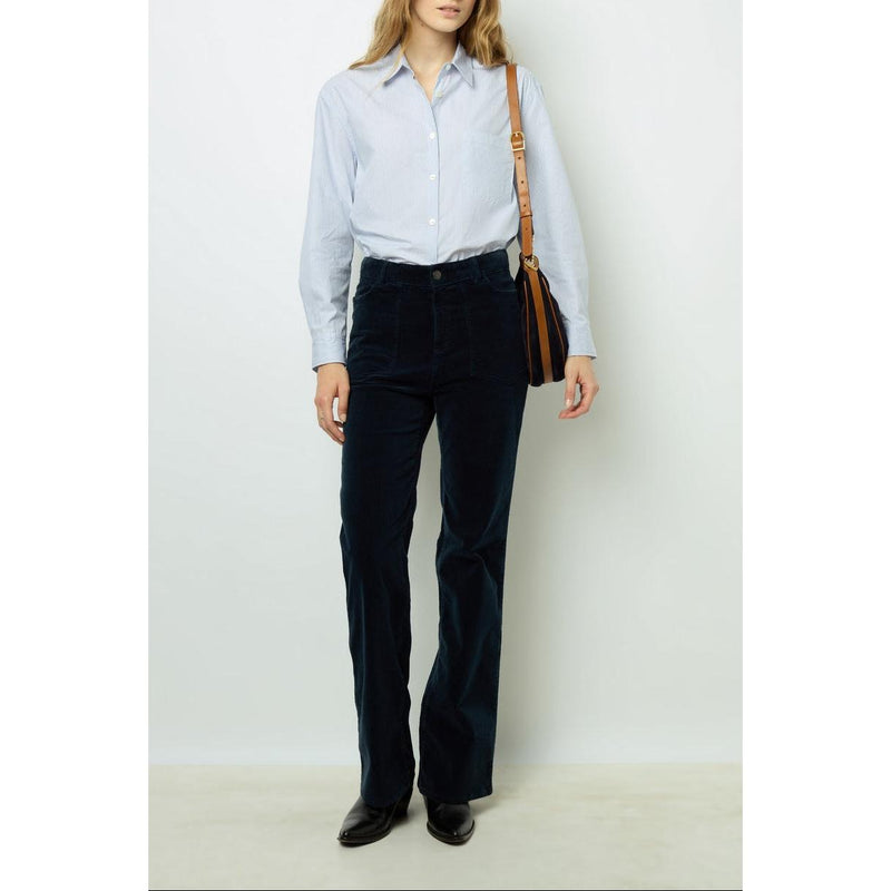 Chemisier - Top Blanche - Bleu Ocean