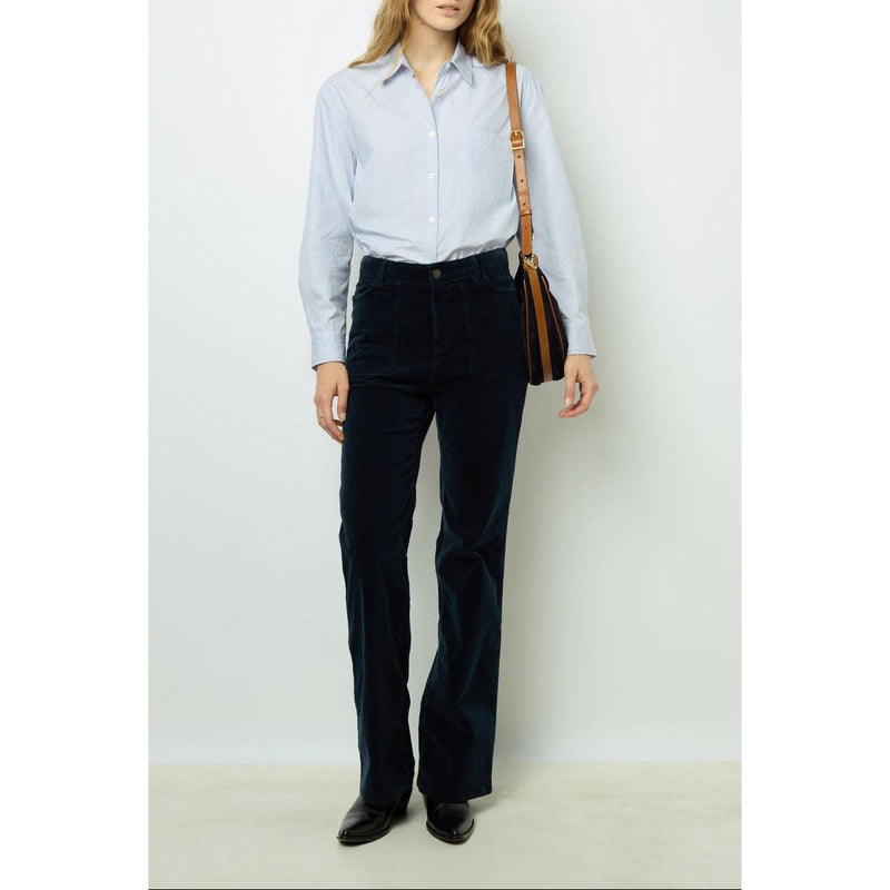 Chemisier - Top Blanche - Bleu Ocean