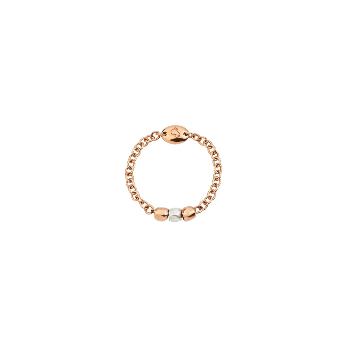 Anillo Soft Granelli - Oro rosa y plata de ley