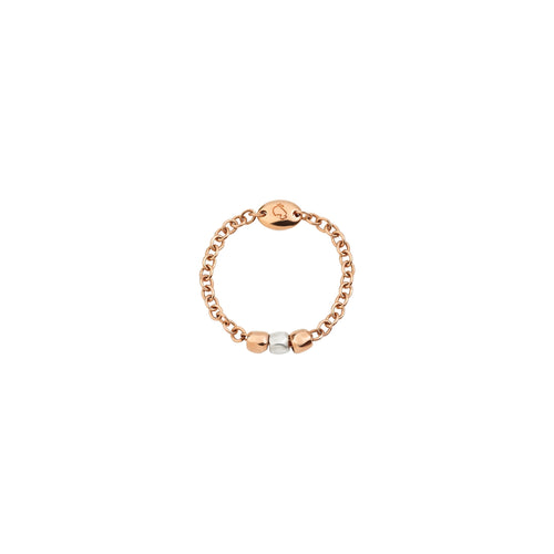 Bague Soft Granelli - Rose Gold & Sterling Silver