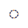 Anillo Soft Granelli - Cadena Oro Rosa y Cerámica Azul