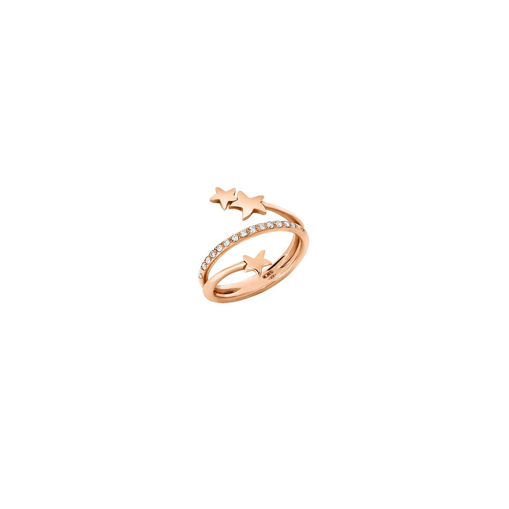Ring Spirale Étoiles - 9K roséguld & diamanter