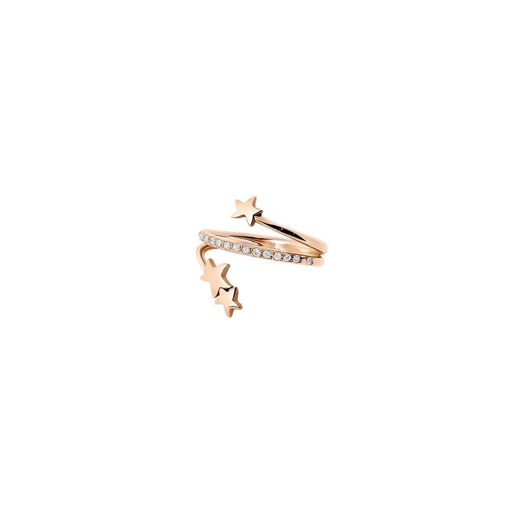Ring Spirale Étoiles - 9K roséguld & diamanter