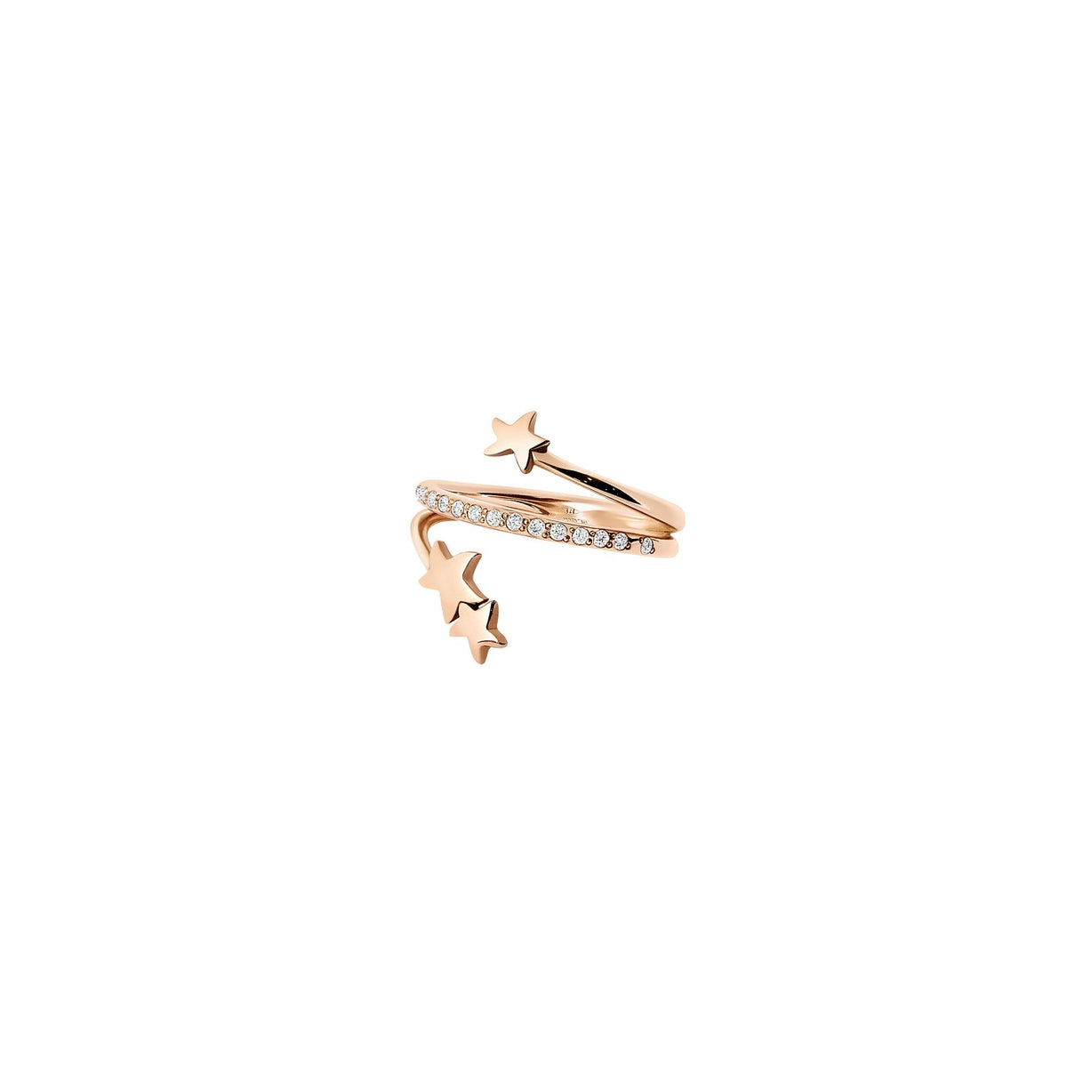 Ring Spirale Étoiles - 9K roséguld & diamanter