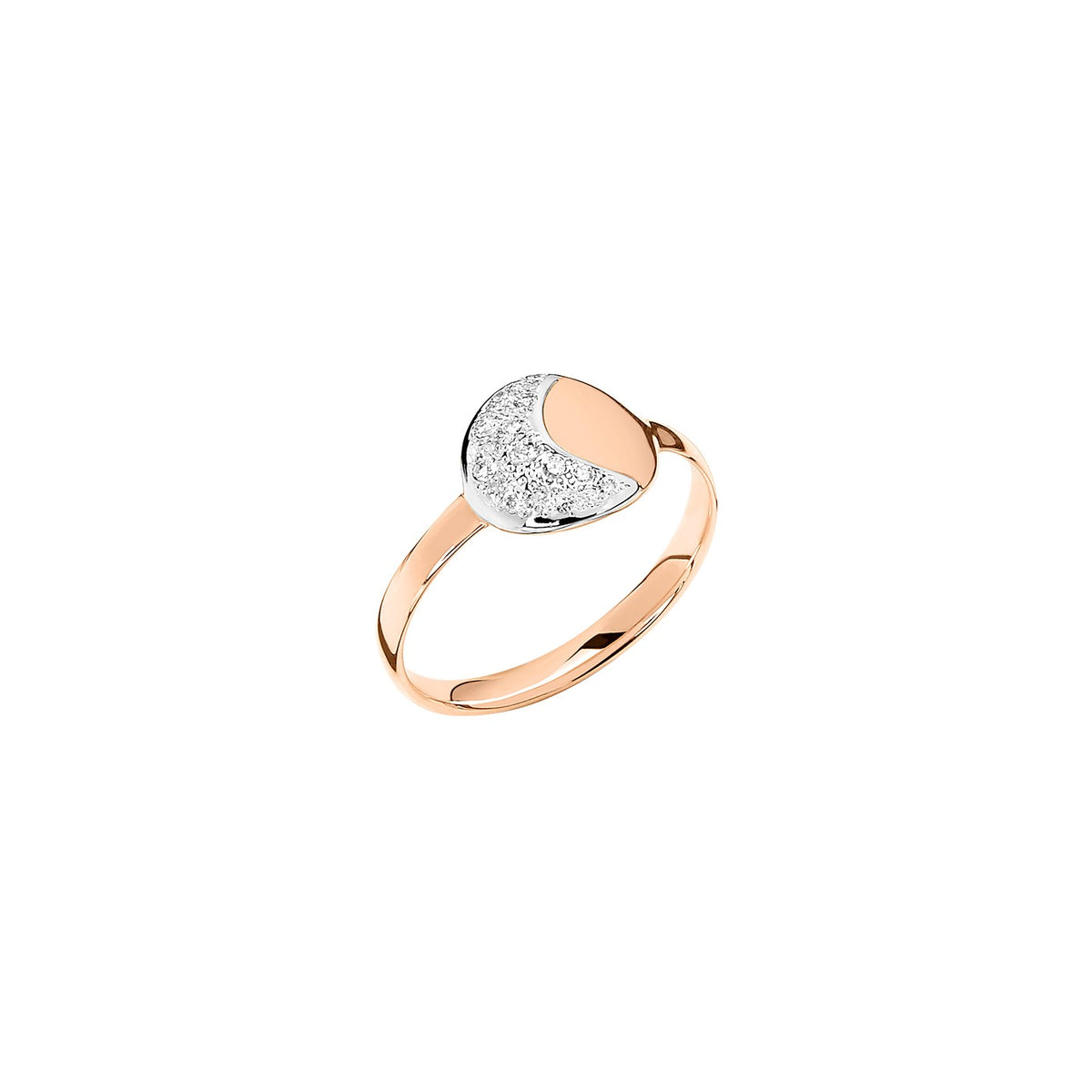 Bague Moon & Sun - Or Rose 9K & Diamants blancs