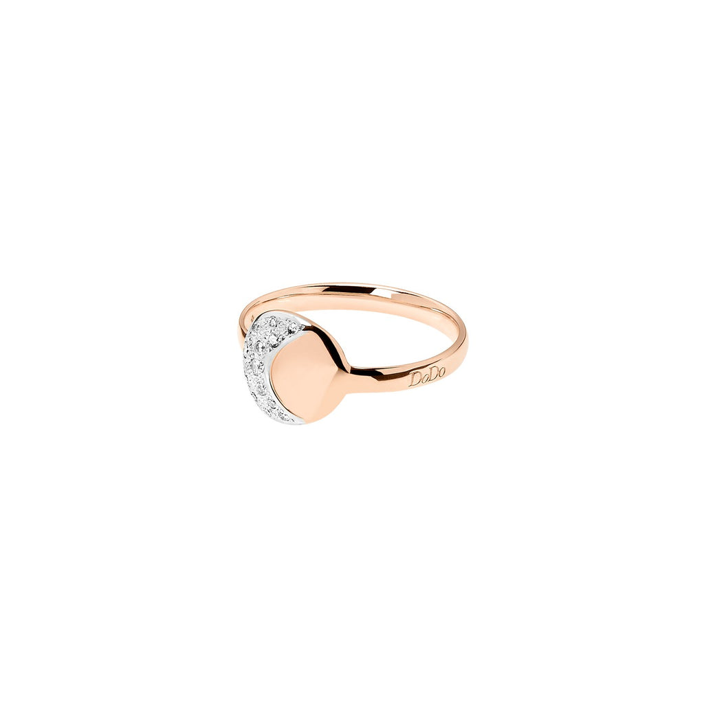Bague Moon & Sun - Or Rose 9K & Diamants blancs