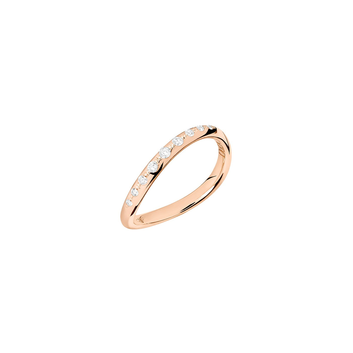 Bague Vague - Or Rose 9K & Diamants blancs