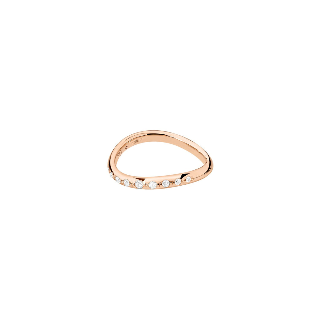 Bague Vague - Or Rose 9K & Diamants blancs