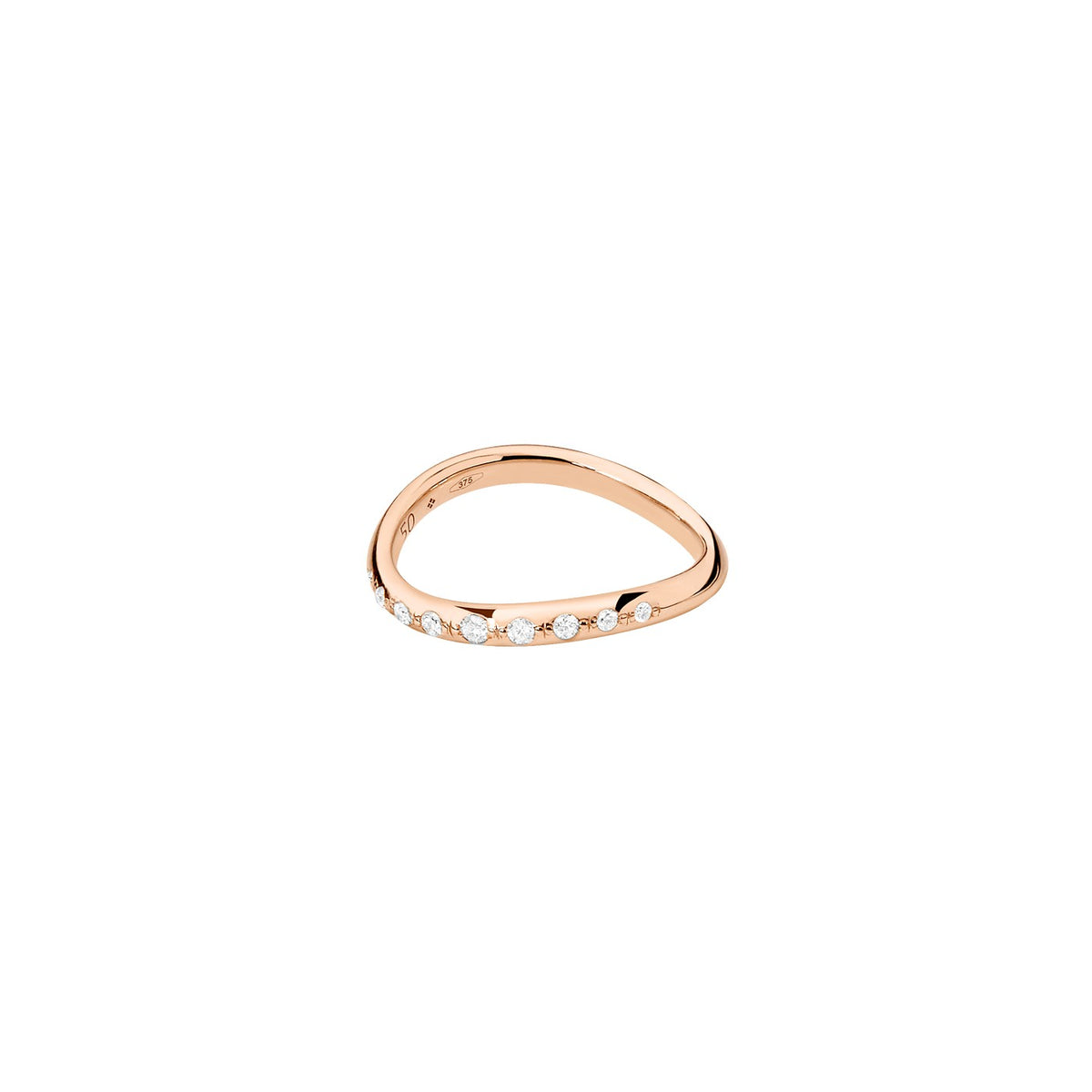 Bague Vague - Or Rose 9K & Diamants blancs
