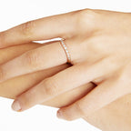 Bague Vague - Or Rose 9K & Diamants blancs