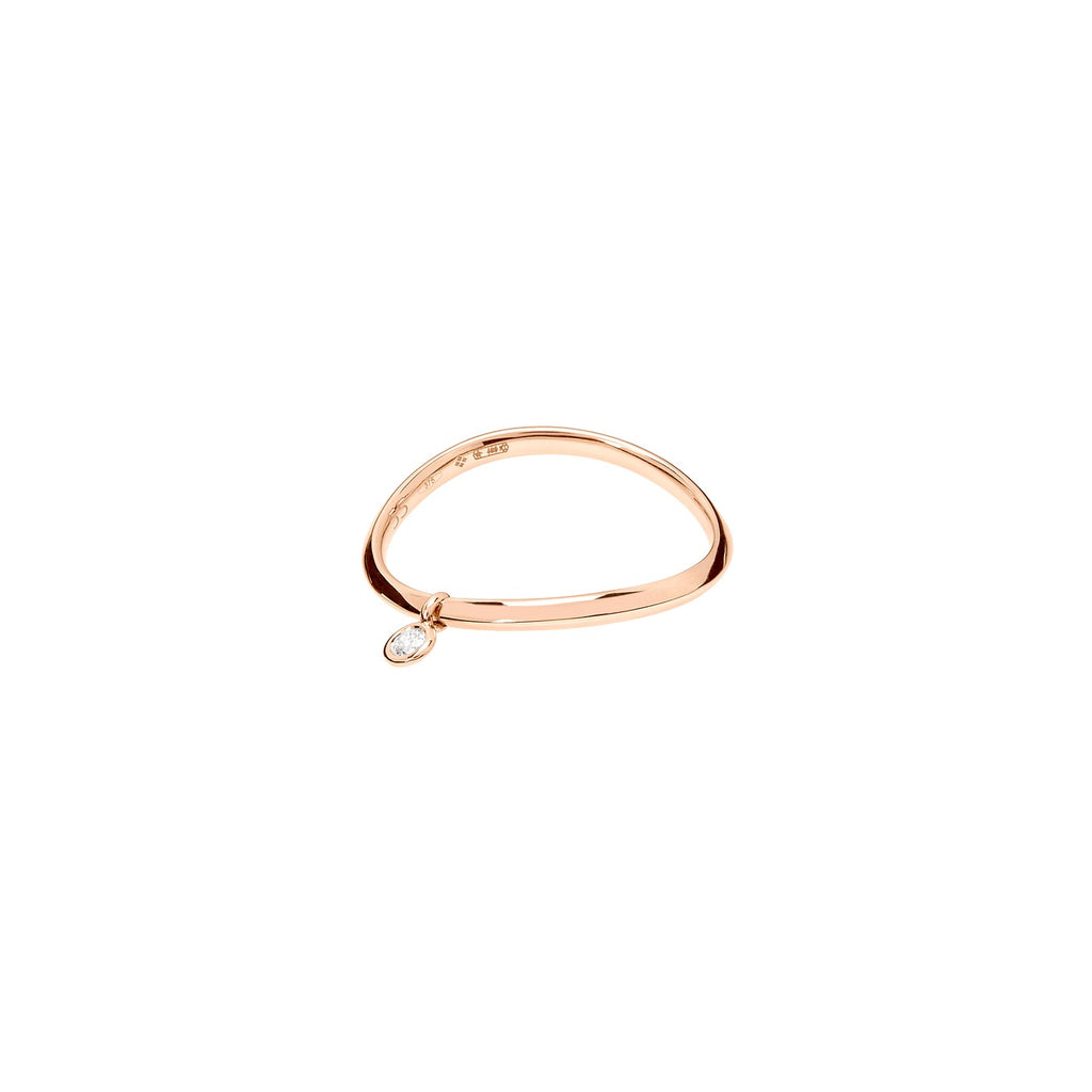 Bague Vague - Or Rose 9K & Diamant blanc
