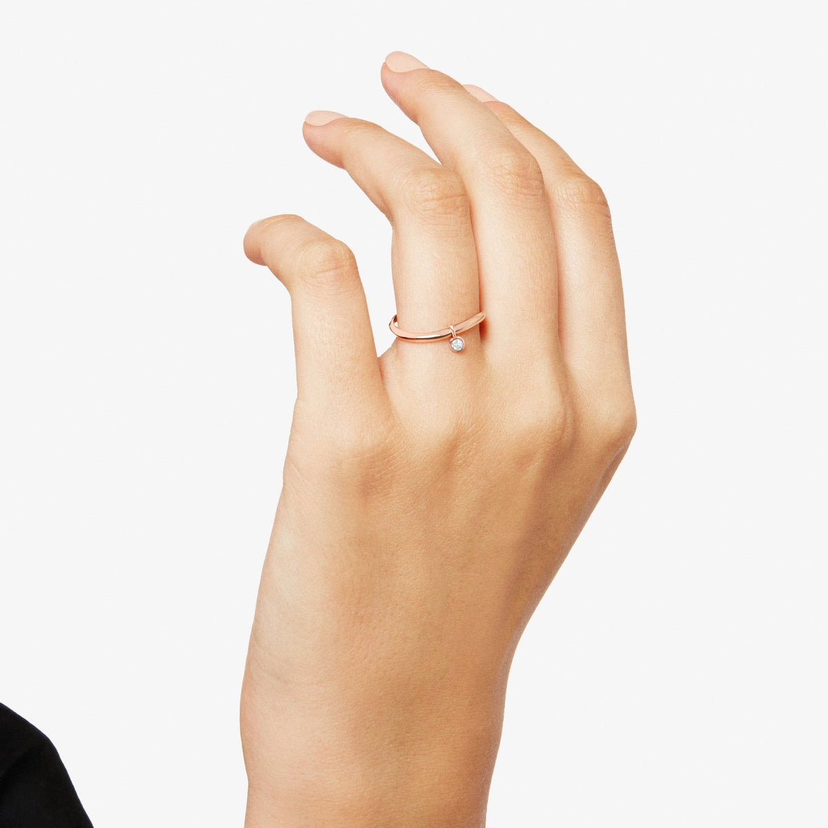 Bague Vague - Or Rose 9K & Diamant blanc