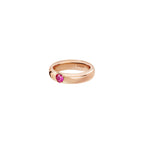 Bague Cœur - Or Rose 9K & Rubis synthétique