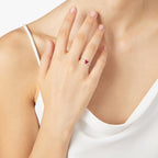 Bague Cœur - Or Rose 9K, Rubis synthétique & Diamants
