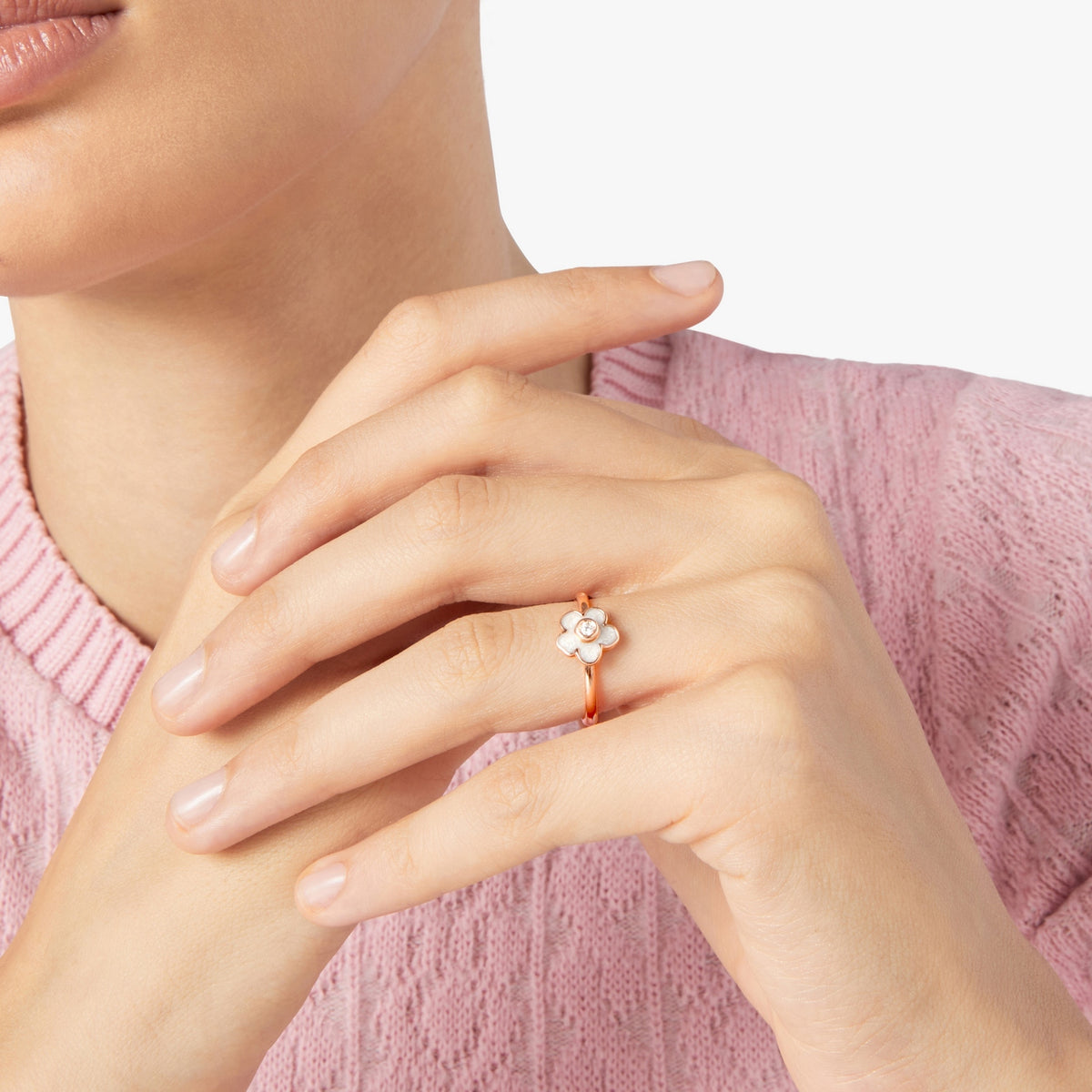 Anello Fiore - Oro rosa 9K