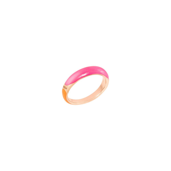 Bague Rondelle Orange et rose - Argent