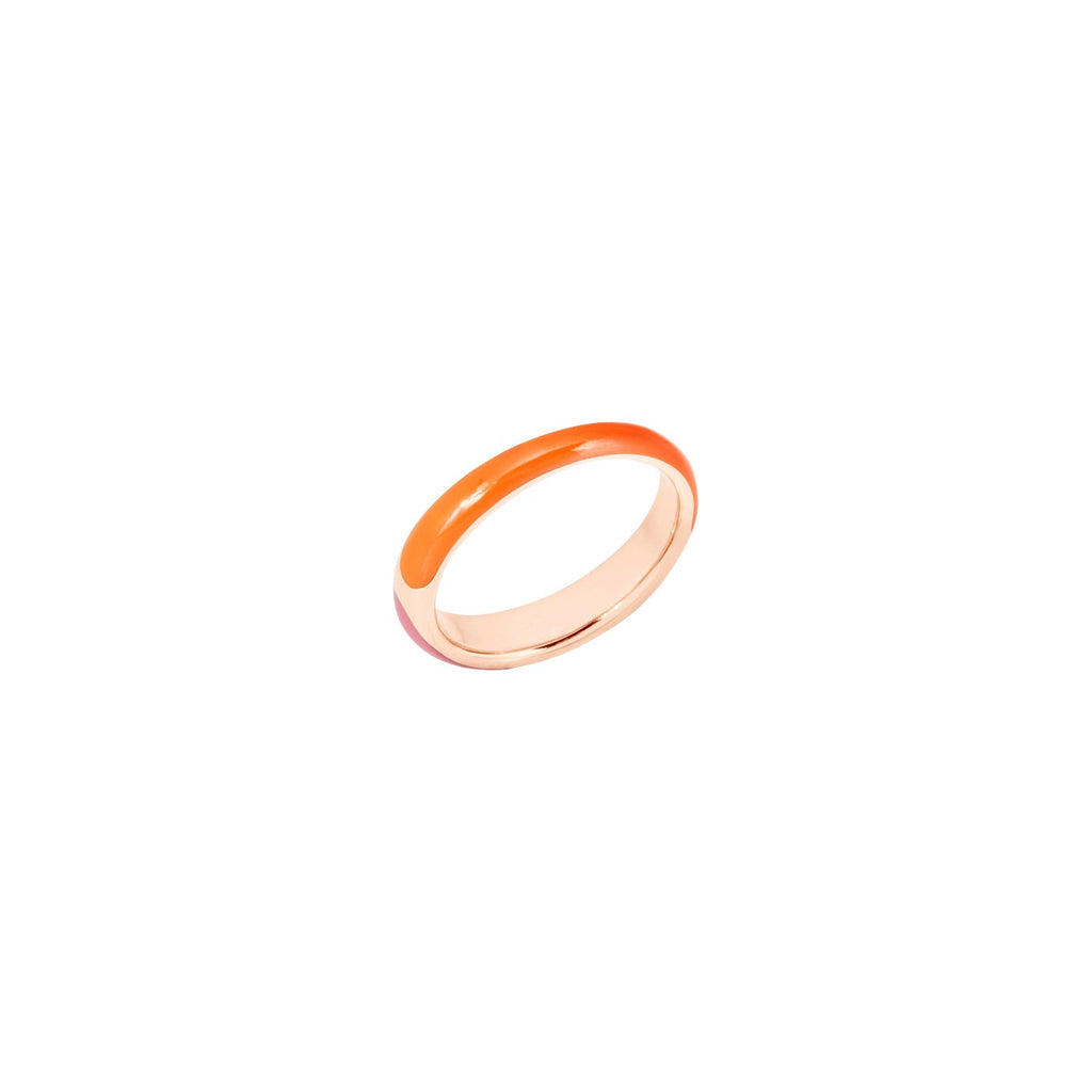 Ring Rondelle Orange och rosa - Silver